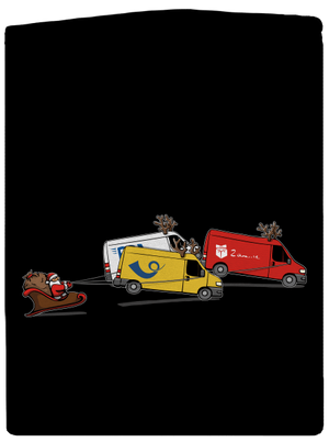 Mikulás rénszarvassal cipzáras női pulóver Black