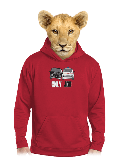 Verseny gyerek kenguruzsebes pulóver Fire Red