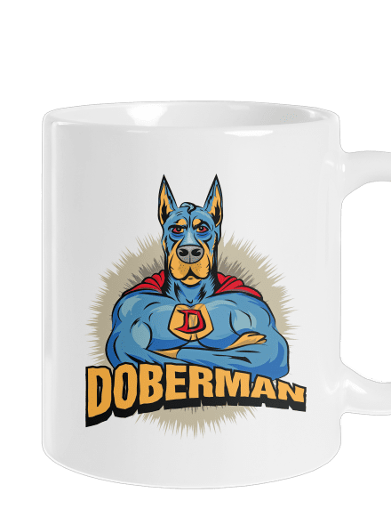 Doberman hagyományos bögre White