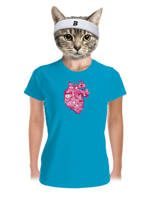 Érte dobog a szív női sportpóló Blue Atol