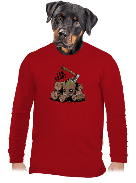 I Am Groot férfi hosszú ujjú póló Red