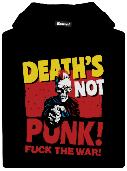 Death's not punk gyerek kenguruzsebes pulóver Black
