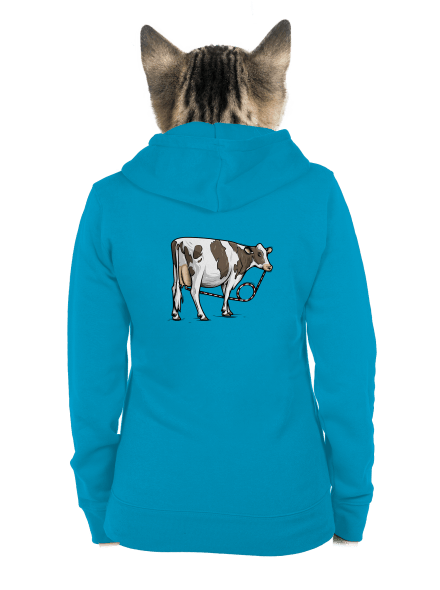 Cow drink cipzáras női pulóver Blue Atol
