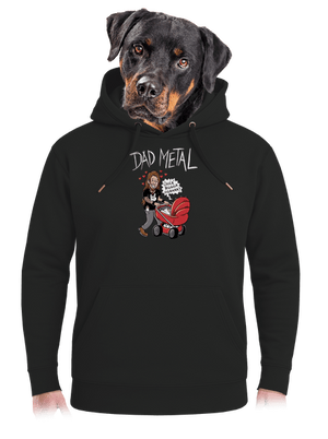 Dad metal unisex prémium pulóver Dark Black
