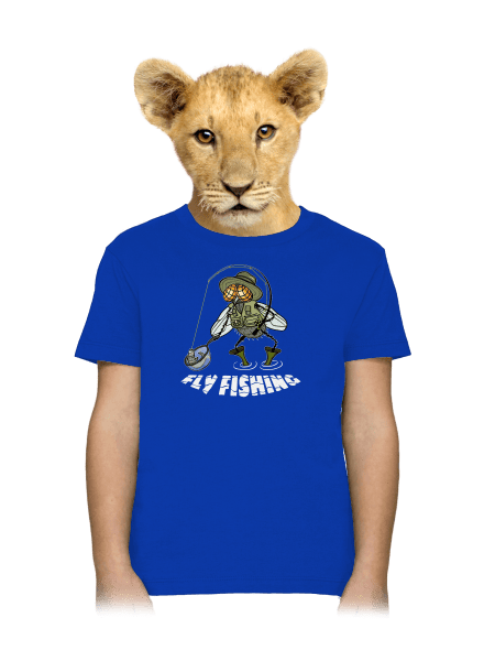 Fly fishing gyerek póló Royal Blue