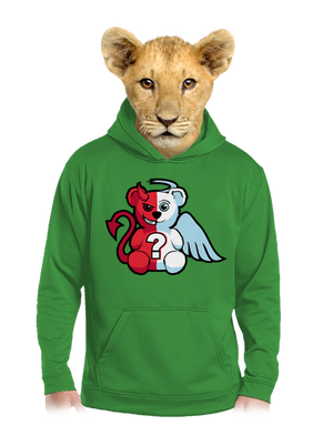 Angyal vagy ördög gyerek kenguruzsebes pulóver Kelly Green AWD