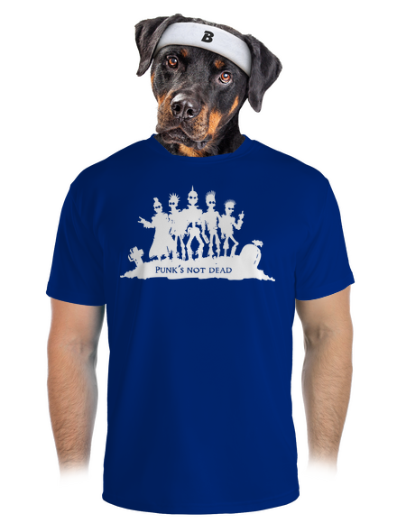 Punks not dead! férfi sportpóló Royal Blue Mal