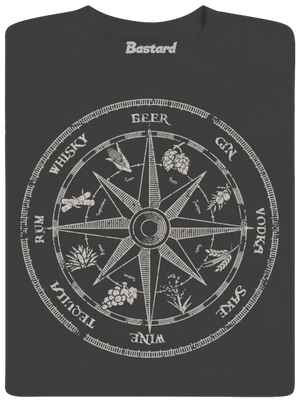 Alkoholos iránytű férfi hosszú ujjú póló Dark Grey