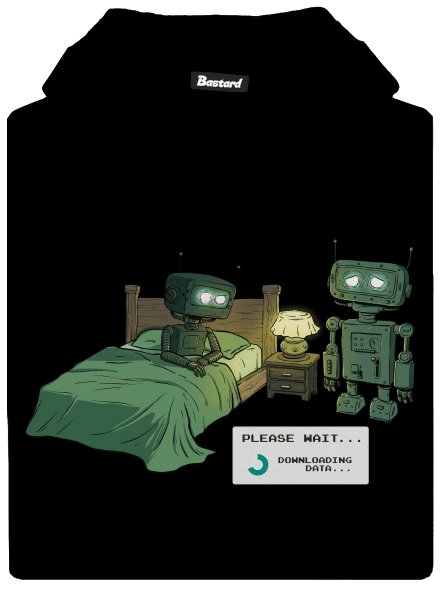 Robot romantika gyerek kenguruzsebes pulóver Black