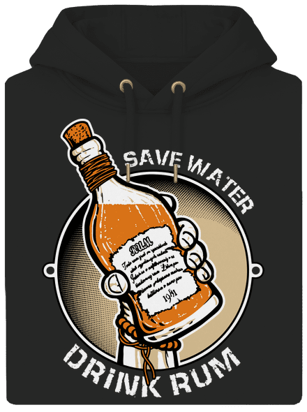 Save water unisex prémium pulóver Dark Black