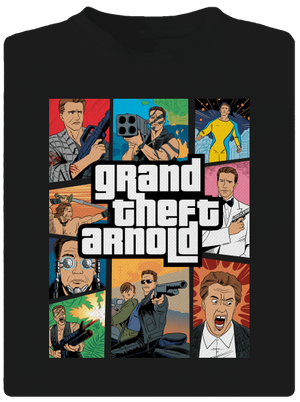 Grand Theft Arnold férfi sportpóló Black