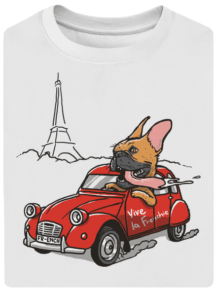 Francia buldog unisex túlméretezett póló White