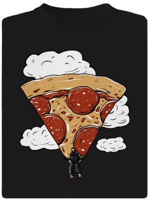 Pizza ejtőernyős gyerek sport póló Black