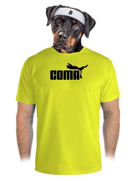Coma férfi sportpóló Neon Yellow