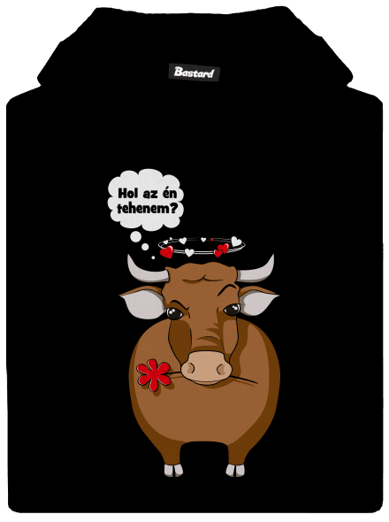 Tehén és bika gyerek kenguruzsebes pulóver Black