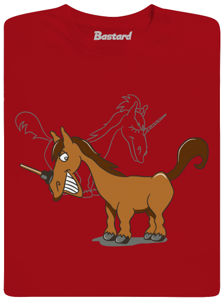 Jednorožec férfi hosszú ujjú póló Red