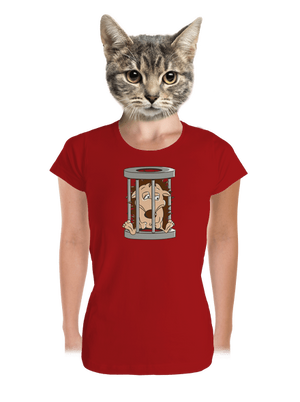 Sün a ketrecben prémium női póló Red Mal