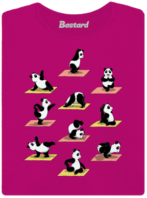 Panda jóga női póló Fuchsia Red