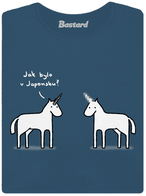 Pornókürt prémium női póló Petrol Blue