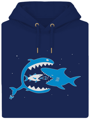 Halak unisex prémium pulóver Navy