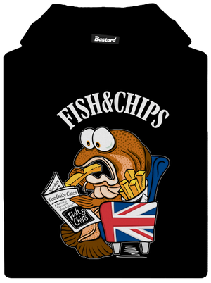 Fish and chips gyerek kenguruzsebes pulóver Black
