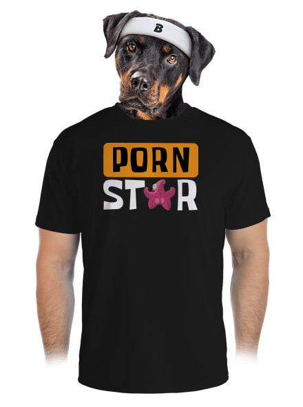Porn star férfi sportpóló Black