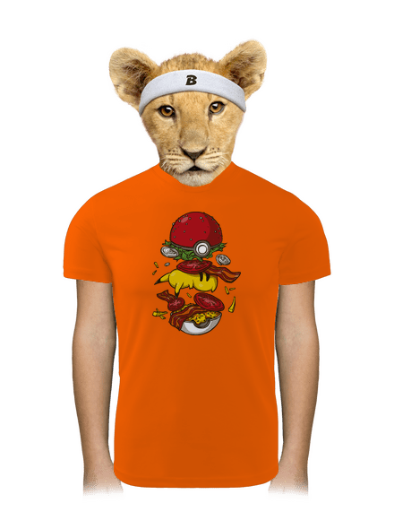 Pokémon burger gyerek sport póló Neon Orange