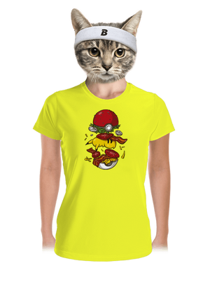 Pokémon burger női sportpóló Neon Yellow