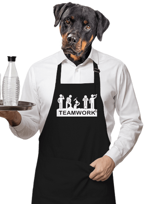 Csapatmunka kötény Black