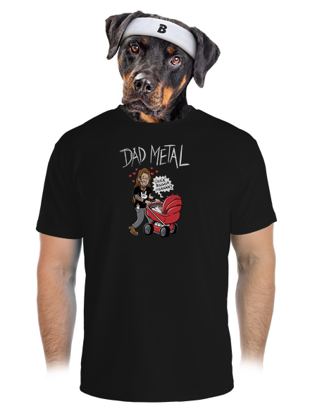 Dad metal férfi sportpóló Black