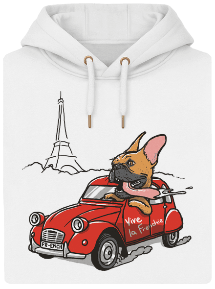 Francia buldog unisex prémium pulóver Snowwhite