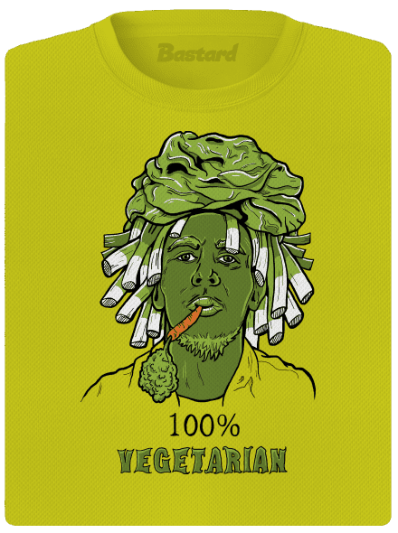 100% vegetáriánus női sportpóló Neon Yellow