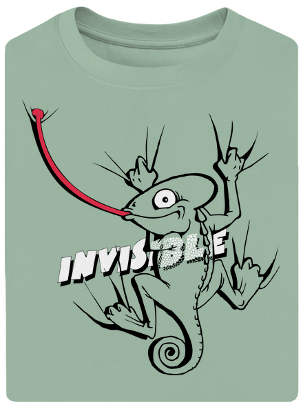 Invisible chameleon unisex túlméretezett póló Sage