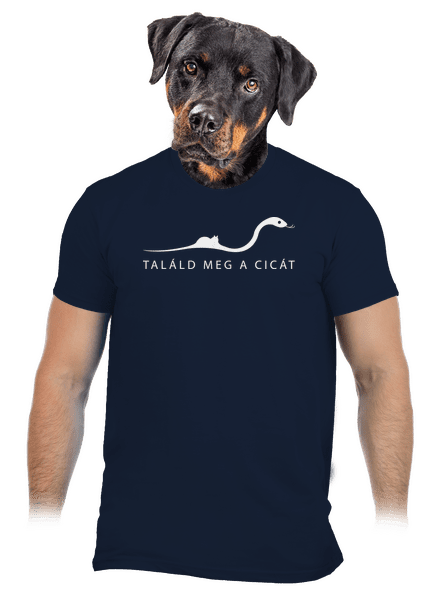 Találd meg a cicát férfi póló Navy