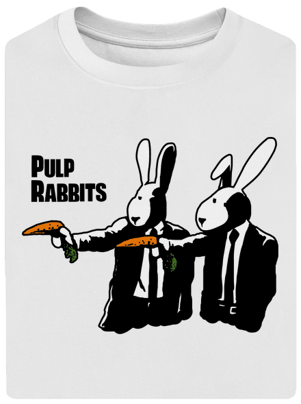 Pulp Rabbits unisex túlméretezett póló White