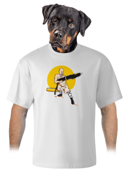 Kínai toll unisex túlméretezett póló White