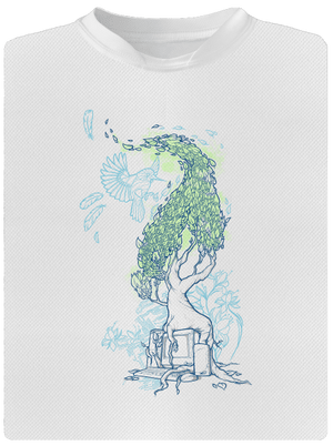 Nature vs. Technology férfi sportpóló White