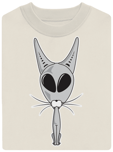 UFO cat unisex crewneck Off White