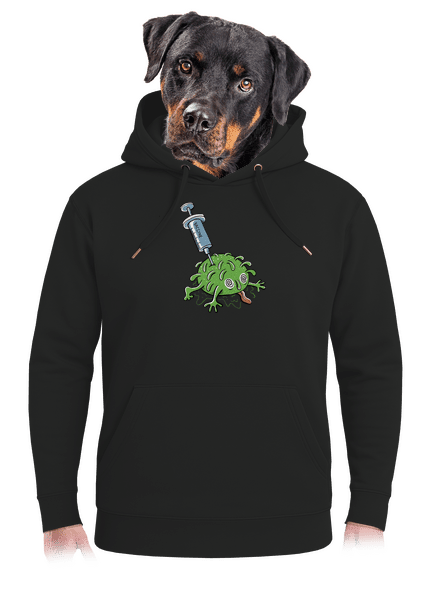 Elakadt covid unisex prémium pulóver Dark Black