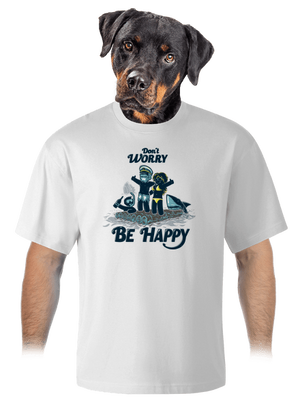 Don't worry unisex túlméretezett póló White