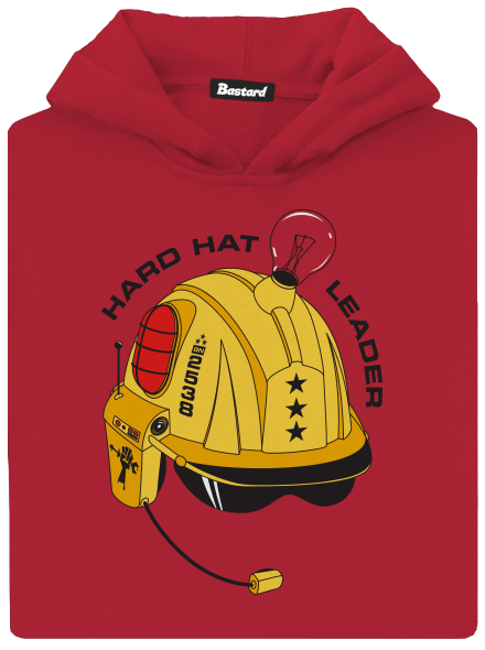 Hard hat leader gyerek kenguruzsebes pulóver Fire Red