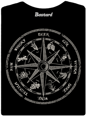 Alkoholos iránytű prémium női póló Black