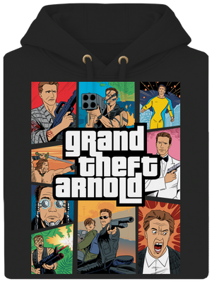 Grand Theft Arnold unisex prémium pulóver Dark Black