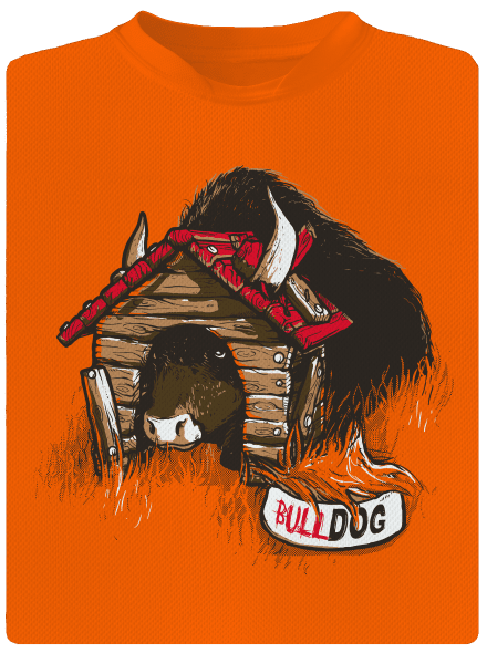Bulldog gyerek sport póló Neon Orange