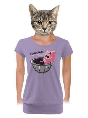 Formában női póló elasztikus alsó szegéllyel Lavender