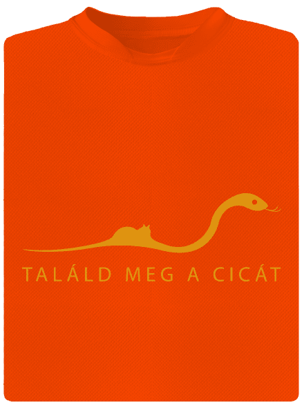 Találd meg a cicát férfi sportpóló Neon Orange