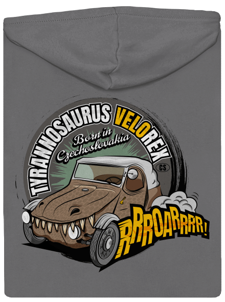 Tyrannosaurus Velorex cipzáras női pulóver Steel Gray