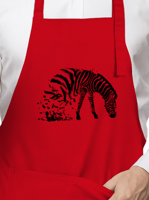 Zebra szerelem kötény Red