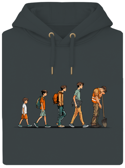 A tanuló evolúciója unisex prémium pulóver Charcoal