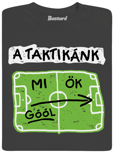 A futballtaktikánk férfi hosszú ujjú póló Dark Grey